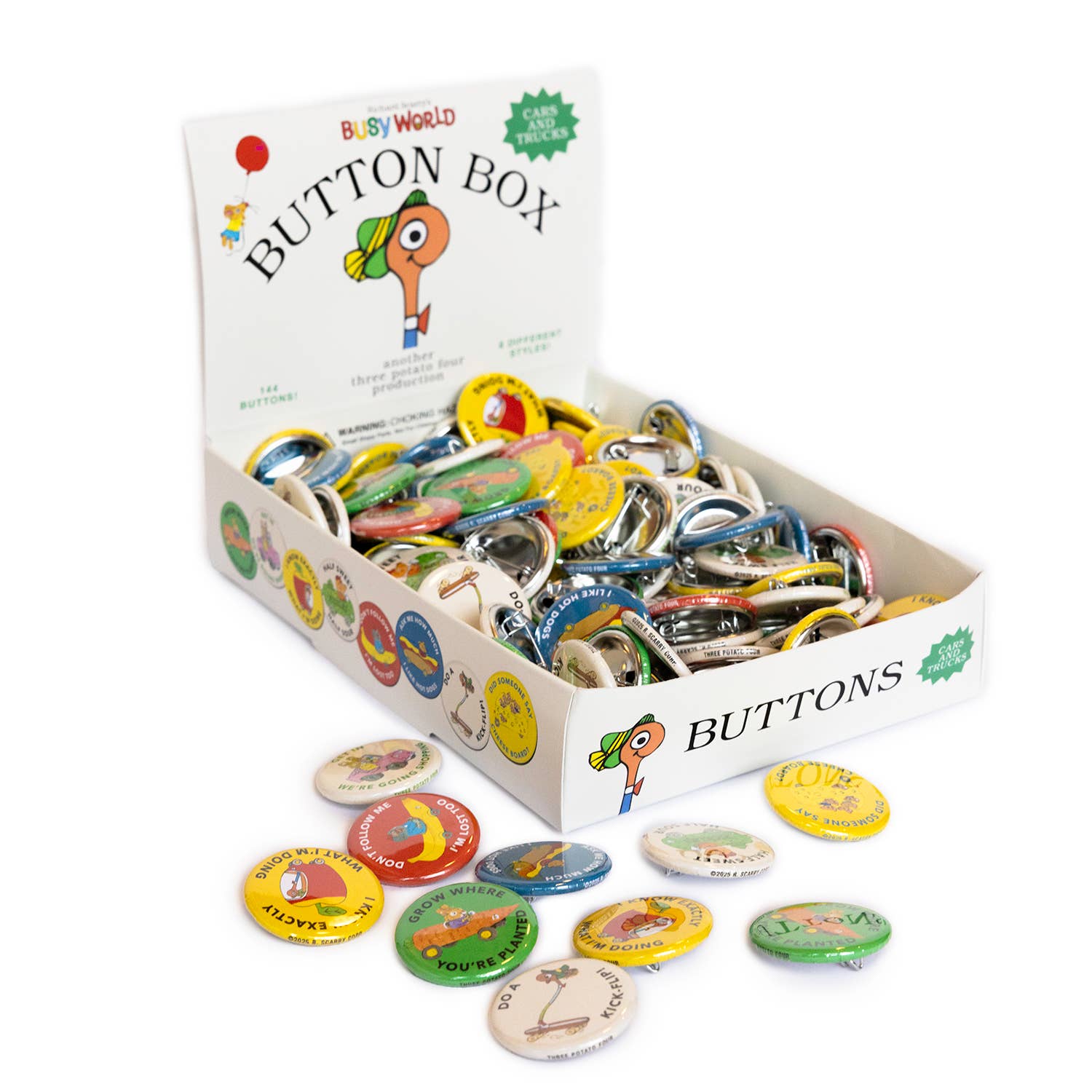 3P4 x Richard Scarry® - Button Box (Cars and Trucks)