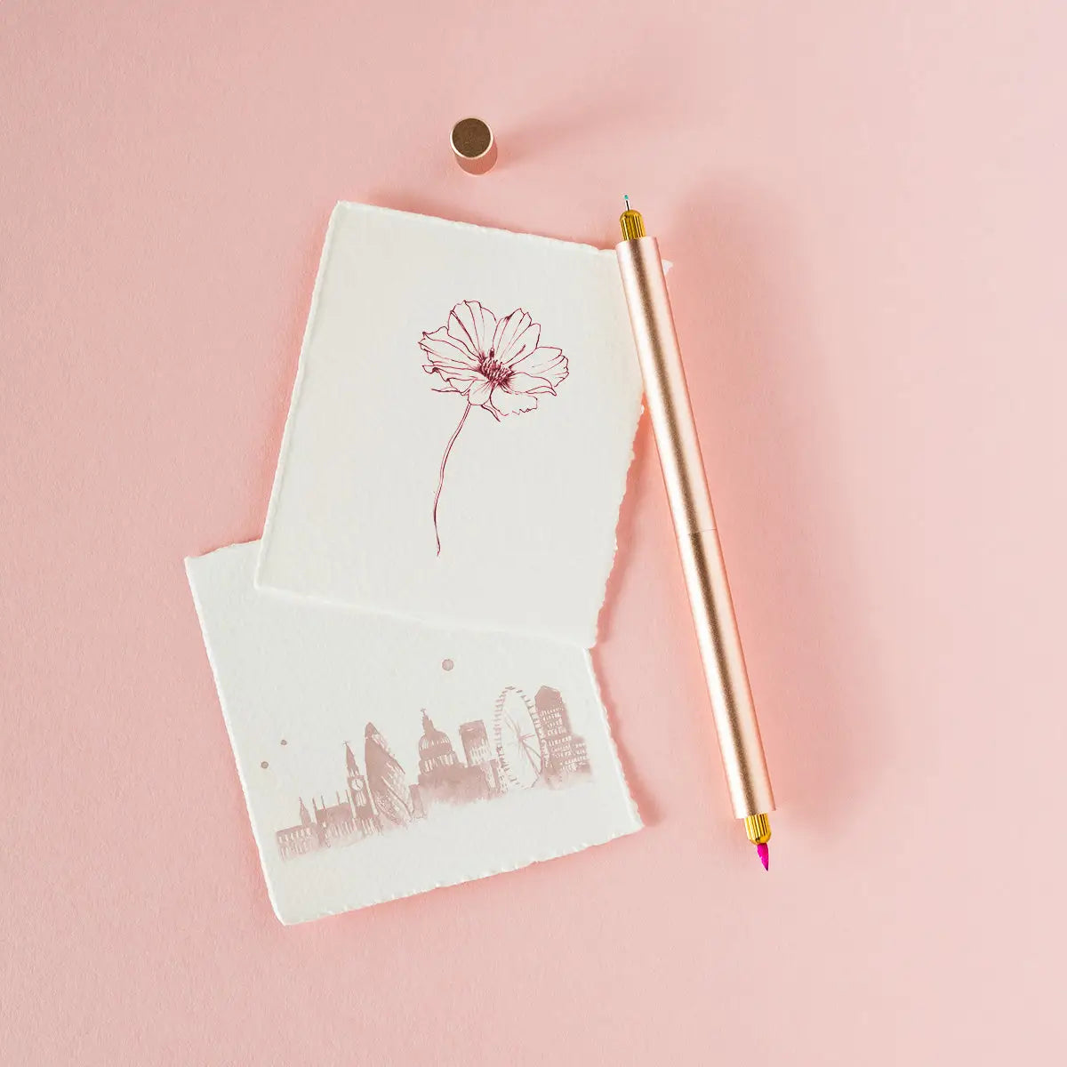 Lumos Pro - Refillable Multi-Tip Pen, Rose Gold, Duo Tip