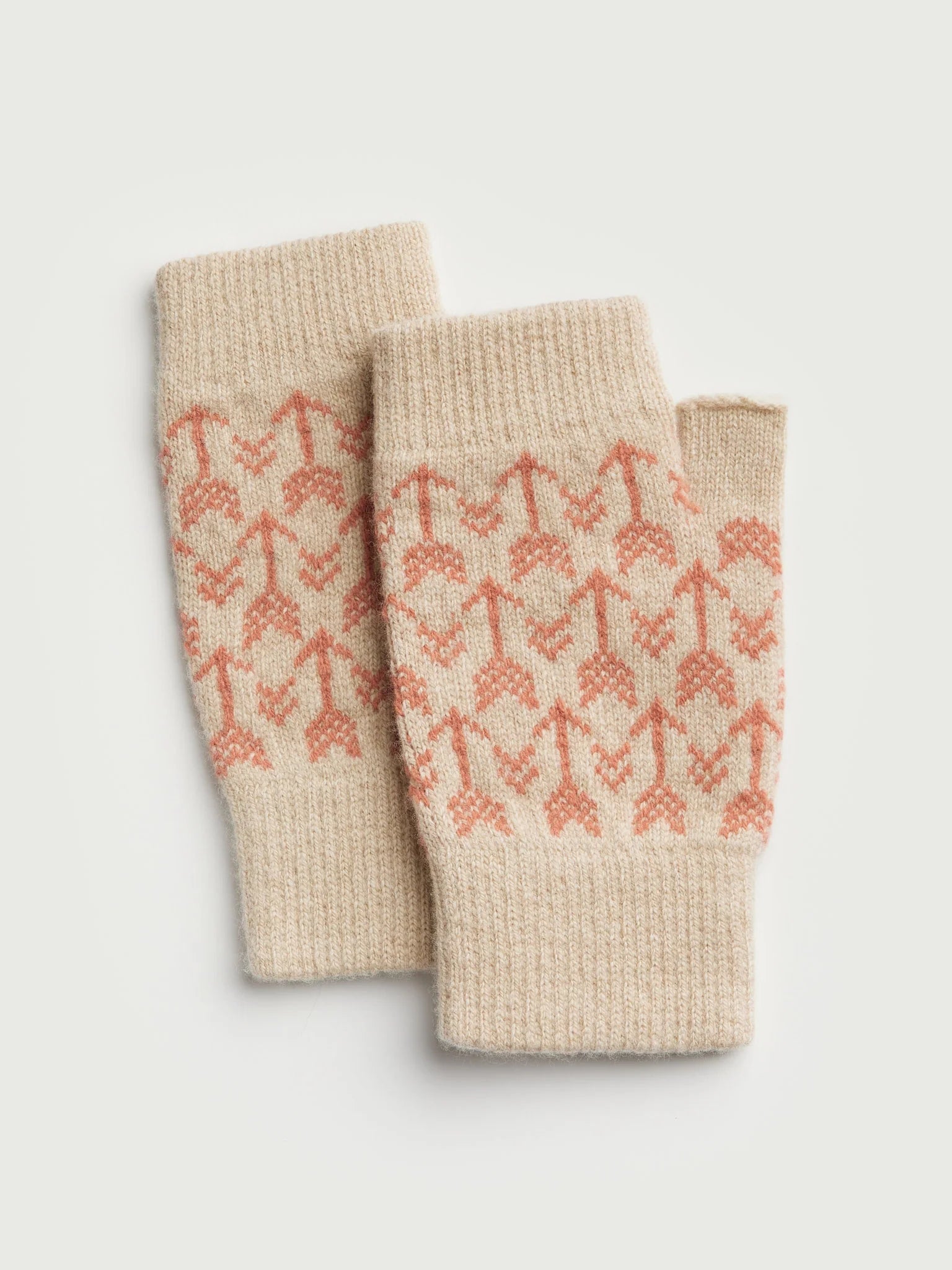 Fingerless Mitten "Arrow" Oat & Rosehip