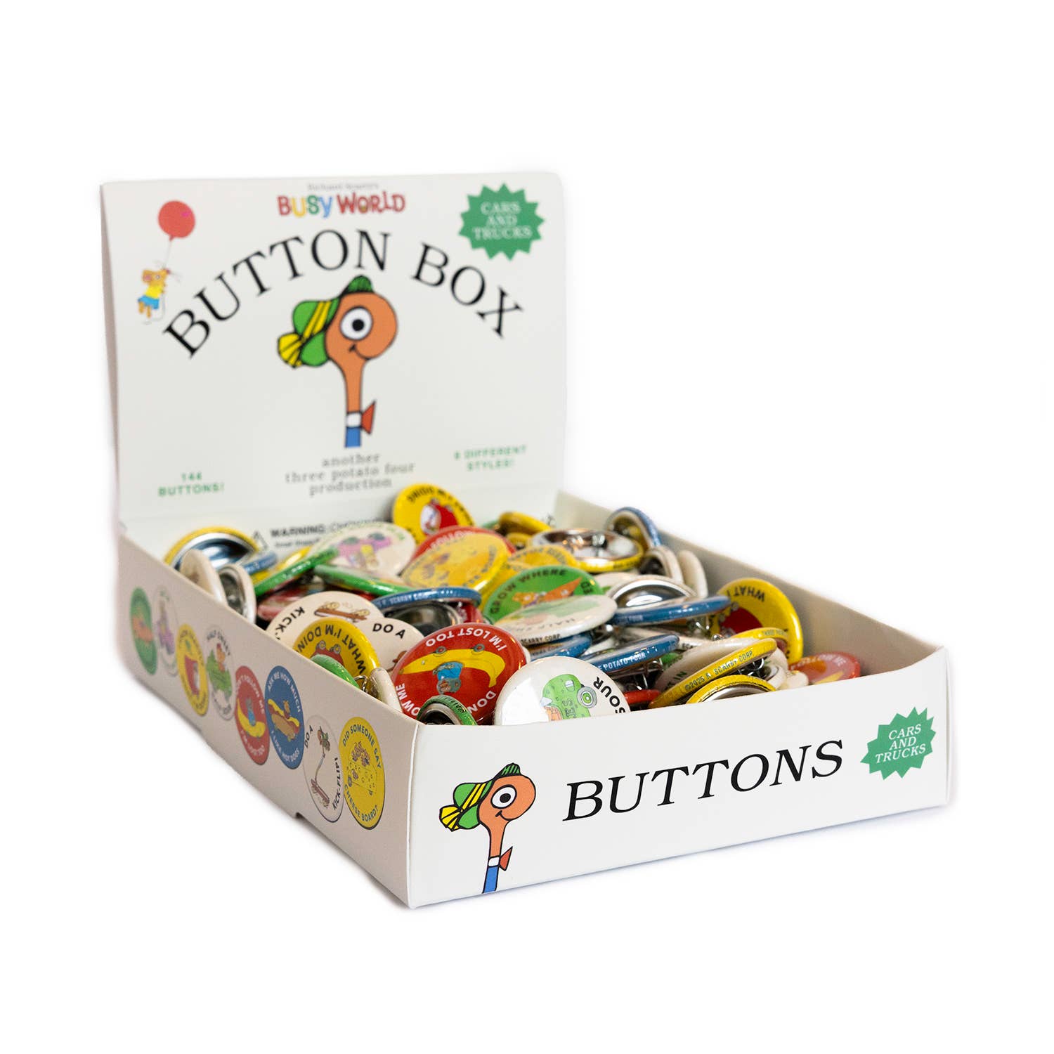 3P4 x Richard Scarry® - Button Box (Cars and Trucks)